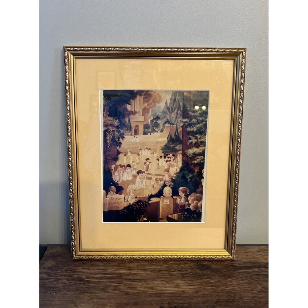 Precious Moments Chapel Hallelujah Square 1993 Print Sam Butcher Vintage Frame